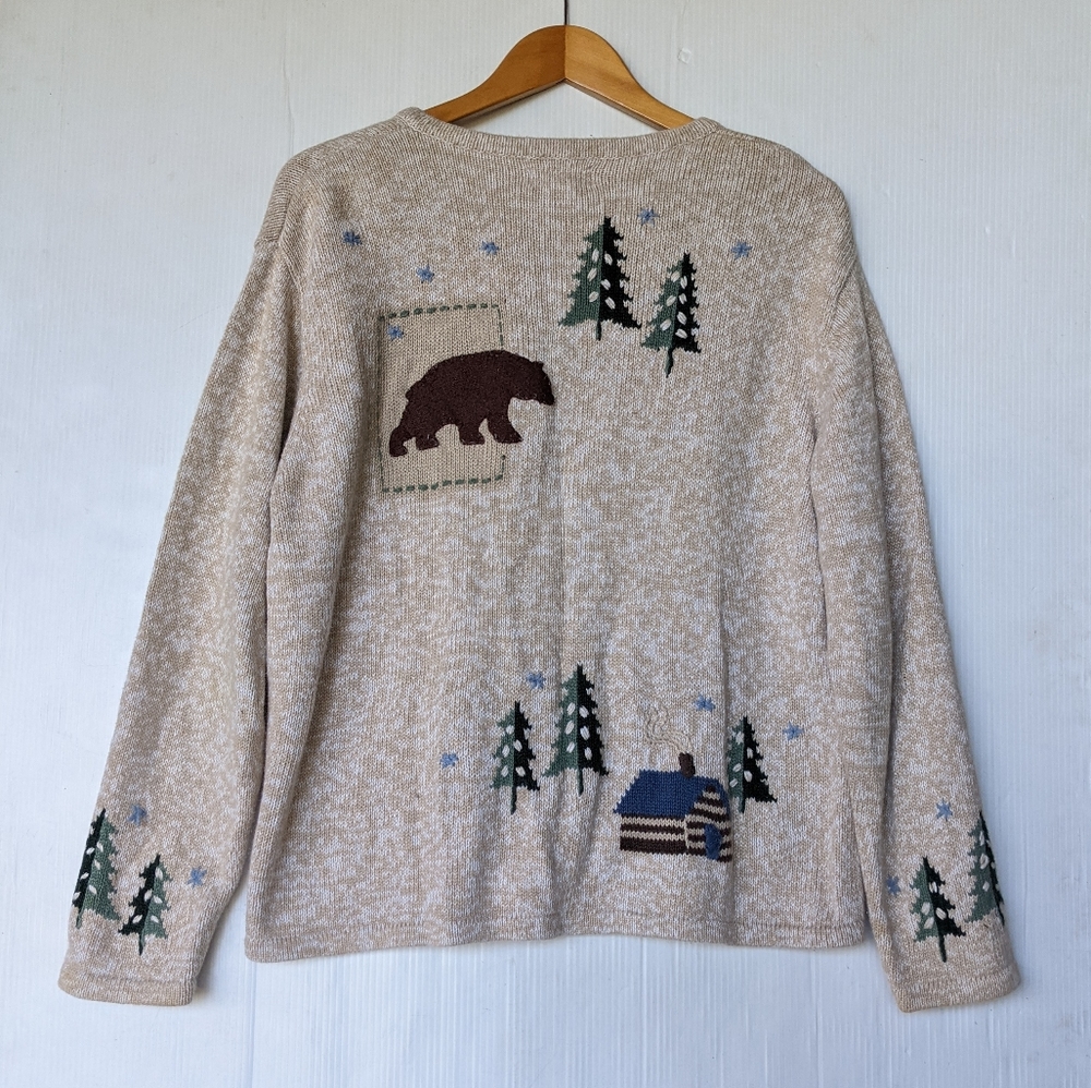 VINTAGE woodland rustic embroidered cardigan - Picture 4 of 8